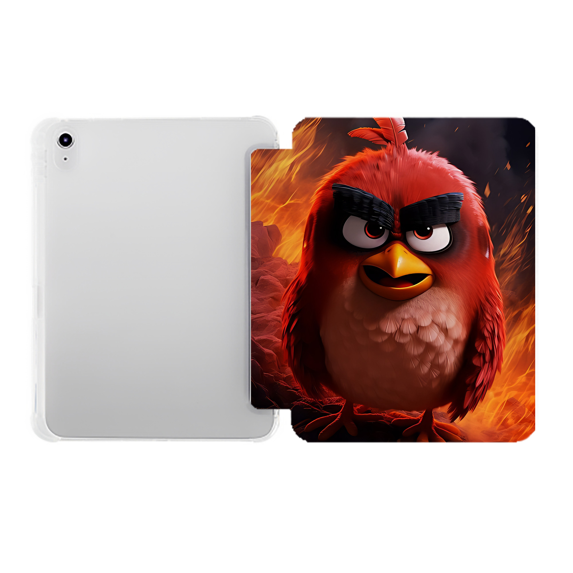 （画像用） Angry Birds アングリーバード IPad ケース ペン収納付き 三つ折りスタンド PUレザー×シリコン 対応機種9.5/10.5/10.9インチ